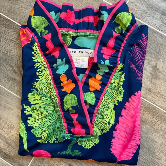 Jersey Ruffneck 3/4 Sleeve Top by Gretchen Scott Designs